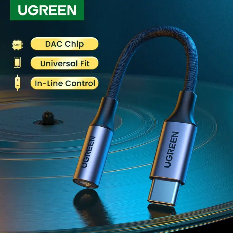 Ugreen Type C To 3.5mm Headphone Adapter (DAC Chip)