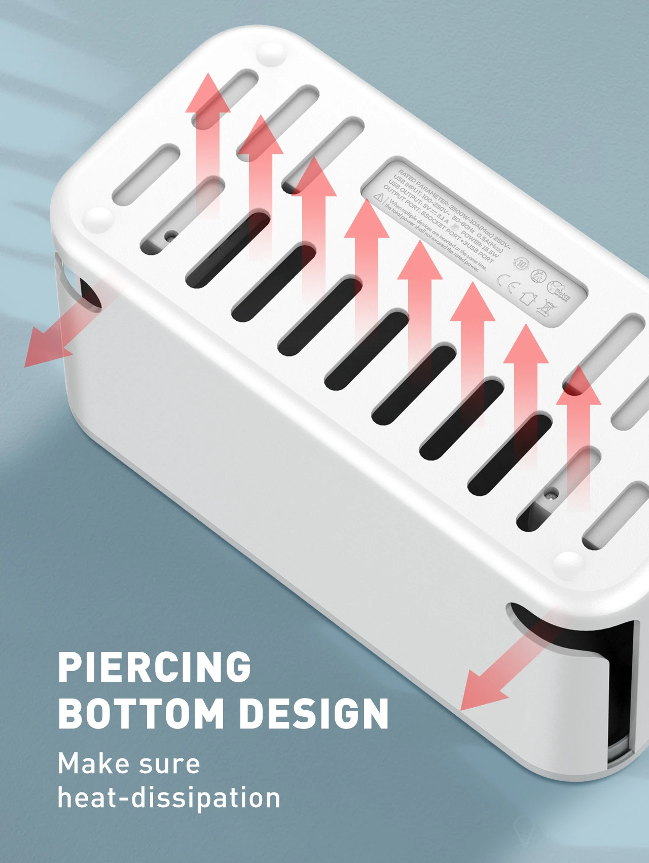 Ldnio SC5309 Power Strip Box 5 Universal Socket with 3 USB Port