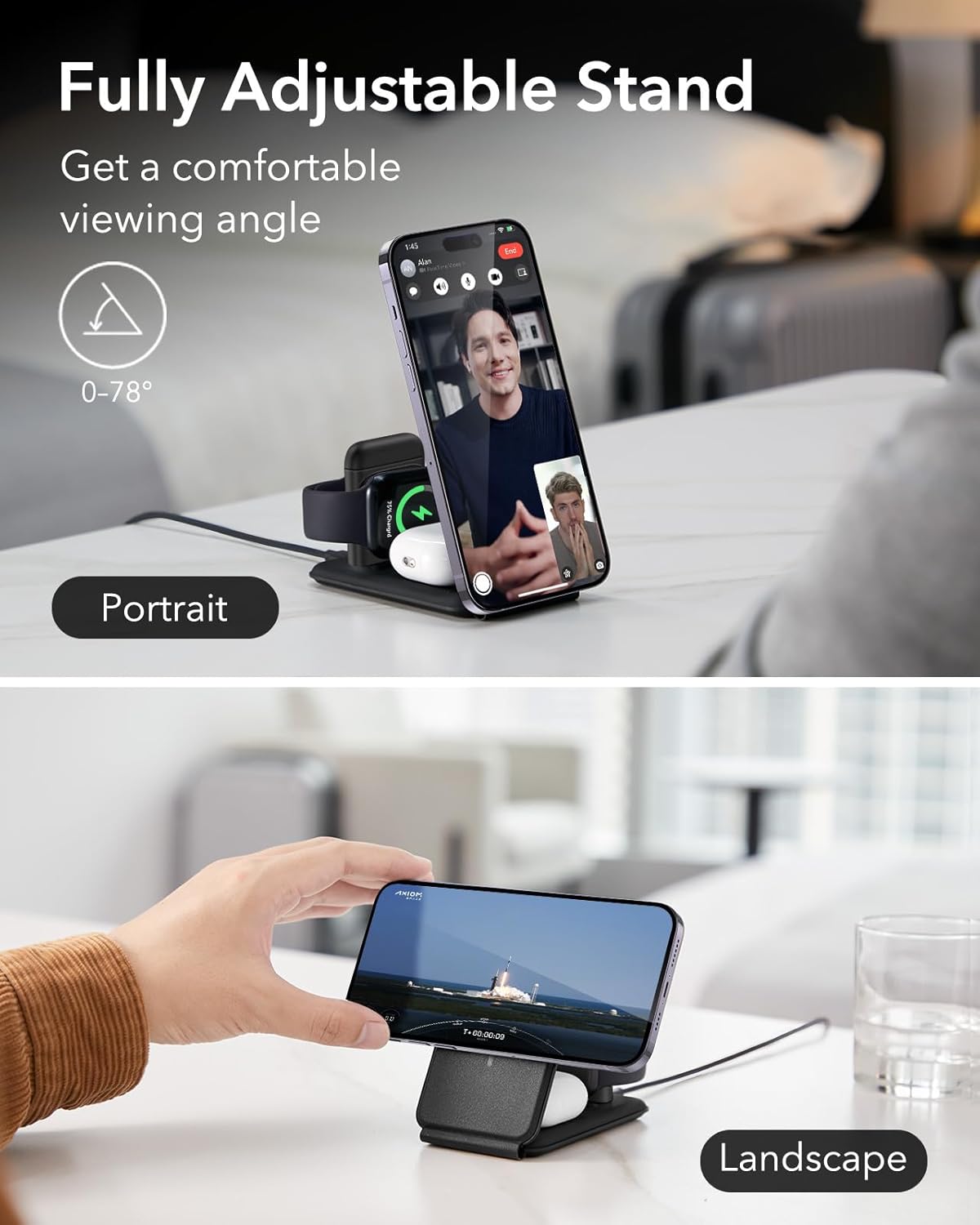 ESR 3-in-1 Travel MagSafe Charging Station for Apple Watch, iPhone and AirPods