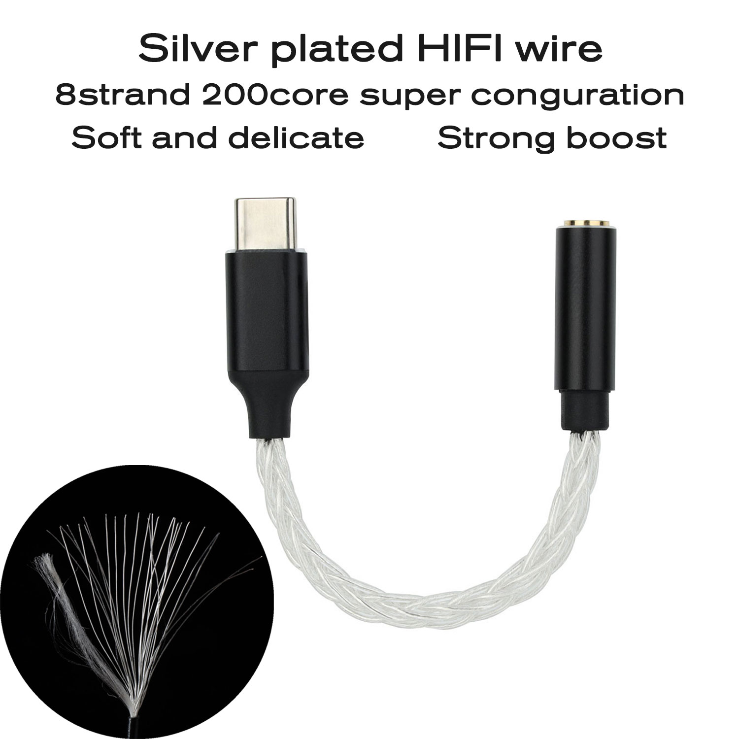 JCALLY JM04PRO Realtek ALC5686 DAC Digital Audio Adapter Decoding Line TYPEC to 3.5