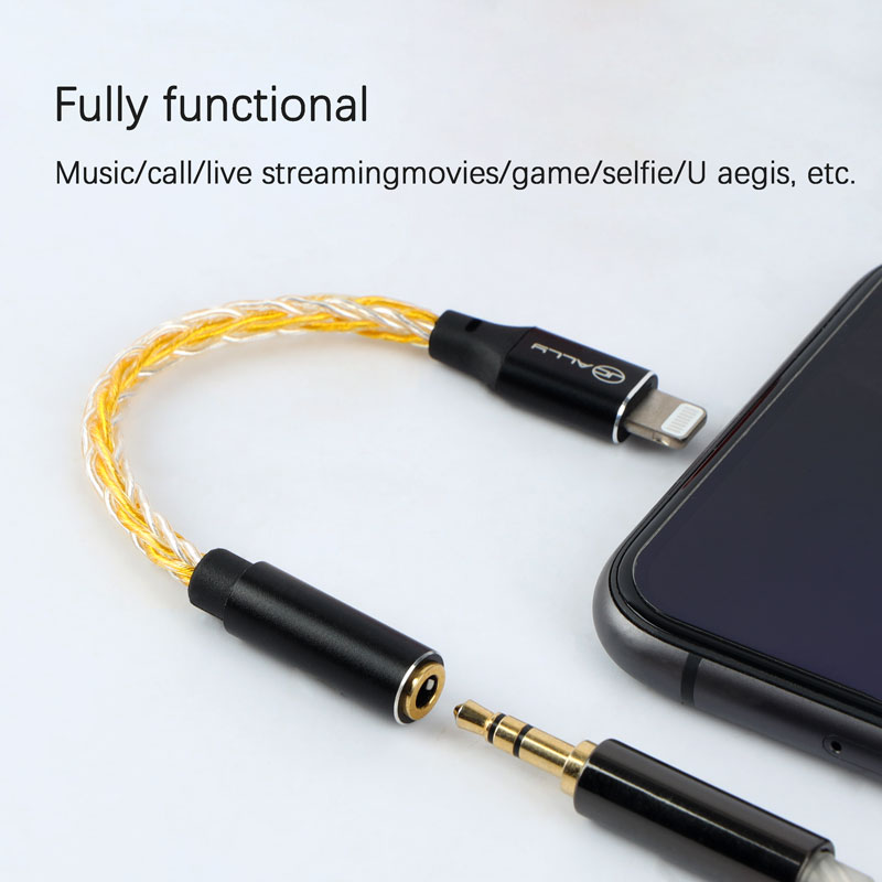 JCALLY JM08L HiFi Earphone Amplifier 3.5mm to Lightninng Earphone Adapter with MFI Certification