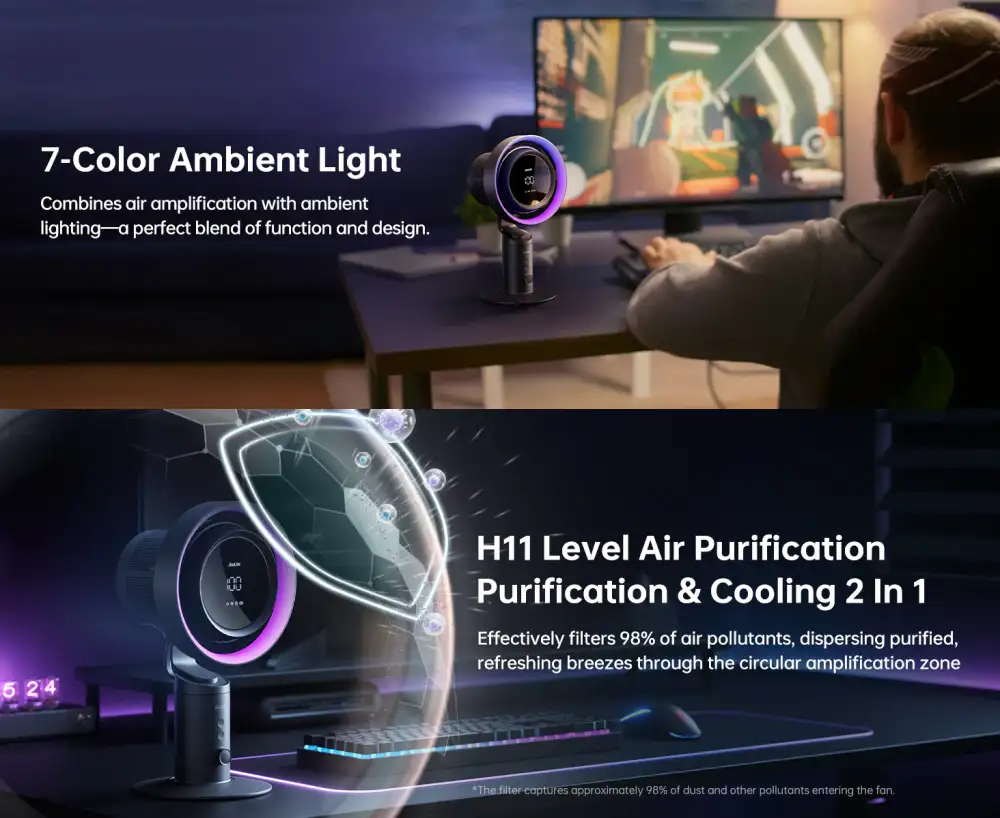 Jisulife Table Fan Pro3 8000mAh Rechargeable Fan