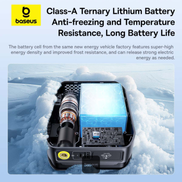Baseus Primetrip Series Super Energy 4in1 Car Jump Starter 1200A with 150 PSI Tire Inflator, 3000mAh Power Bank & Flashlight