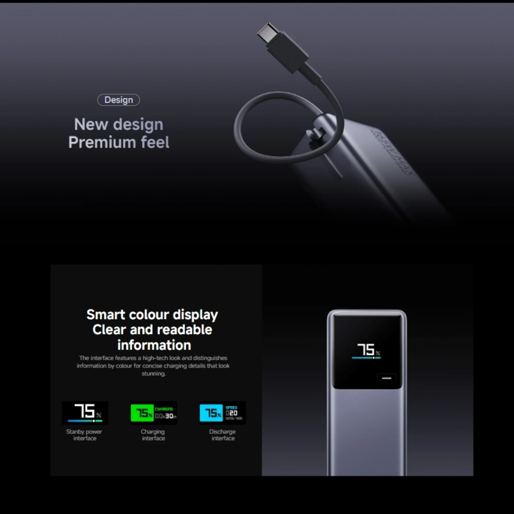 Xiaomi 10000mAh 165W Power Bank with Built-in USB Cable