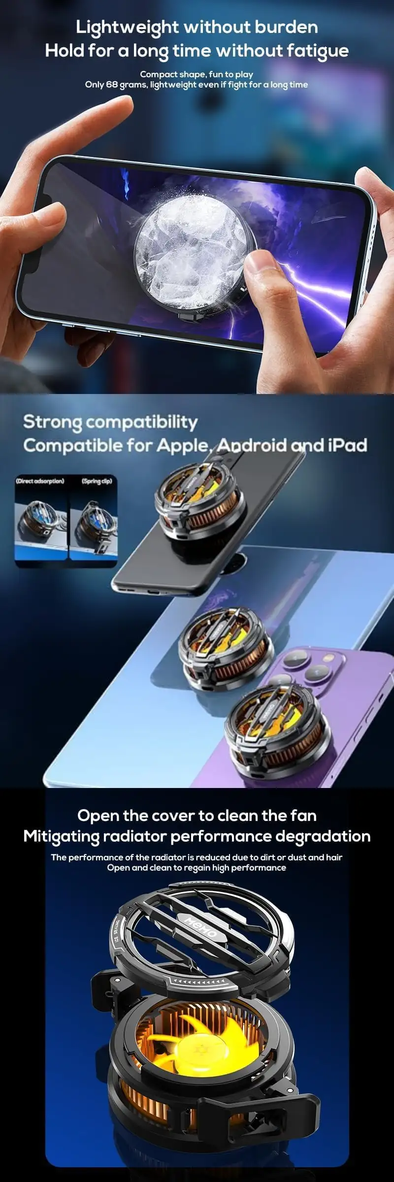 MEMO CX07 15W Magnetic Mobile Phone Cooler