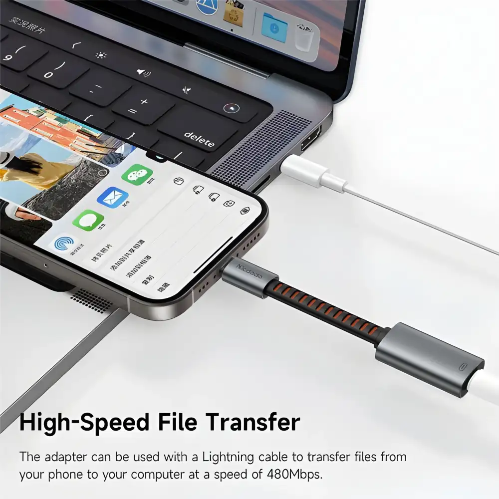 Mcdodo CA-4870 Lightning Female to USB-C Male 3 in 1 Multi Adapter High Speed Data Transfer