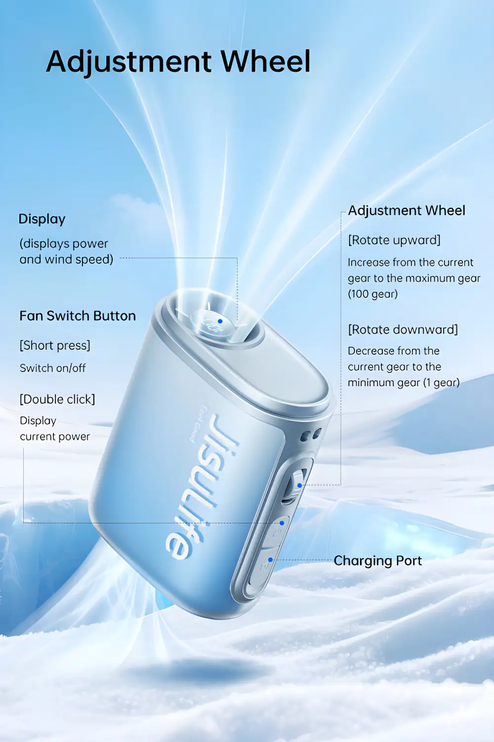 JisuLife Neck Fan Life5 Three-in-one Multifunctional