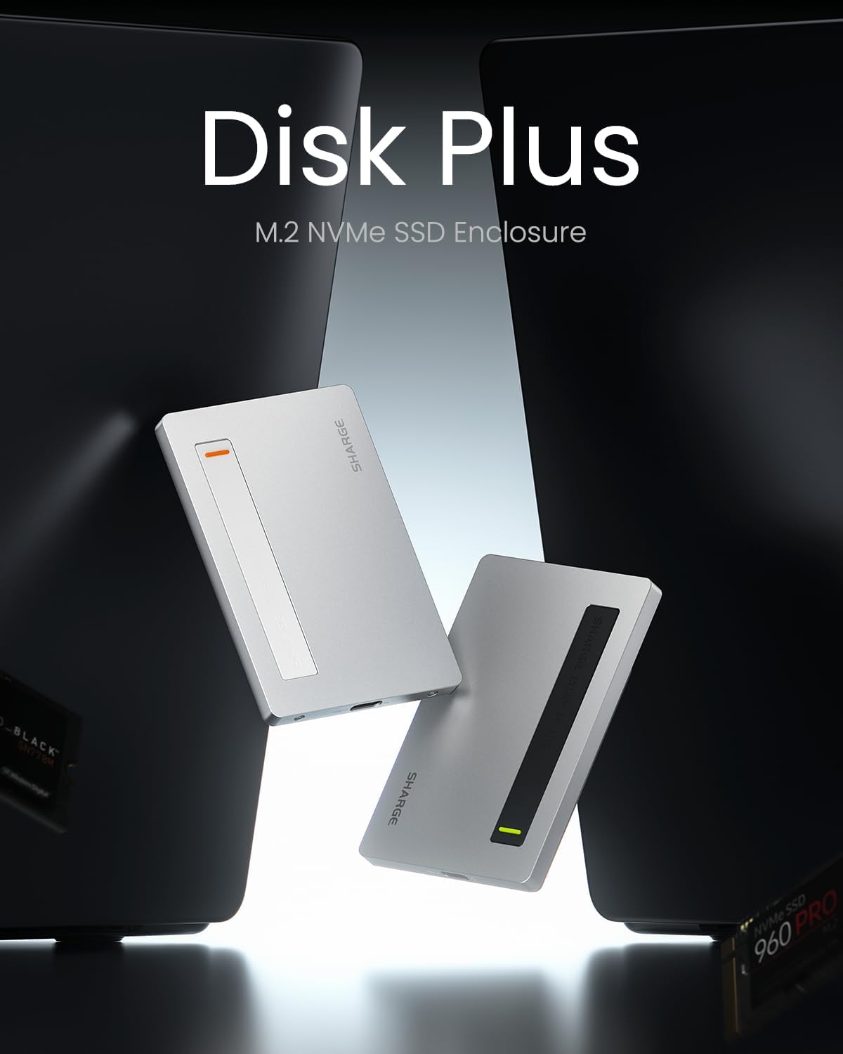 Sharge Disk Plus SSD Enclosure 10 Gbps M.2 NVMe USB C 3.2 Gen 2 2