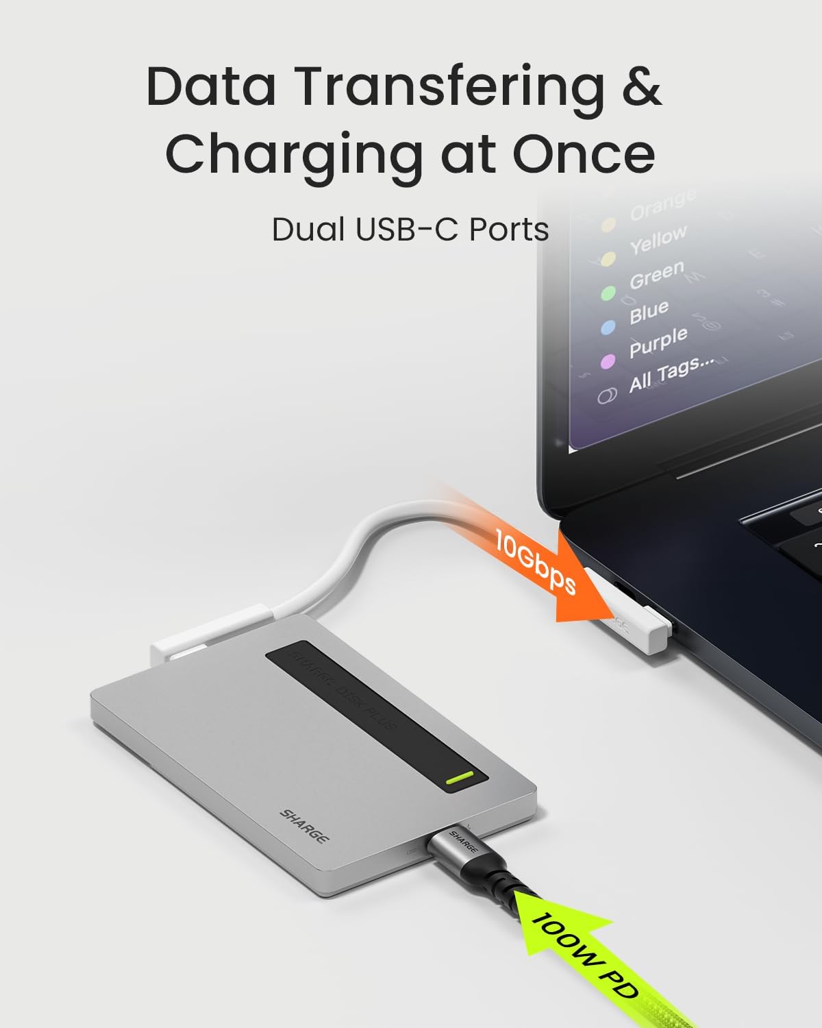 Sharge Disk Plus SSD Enclosure 10 Gbps M.2 NVMe USB-C 3.2 Gen 2
