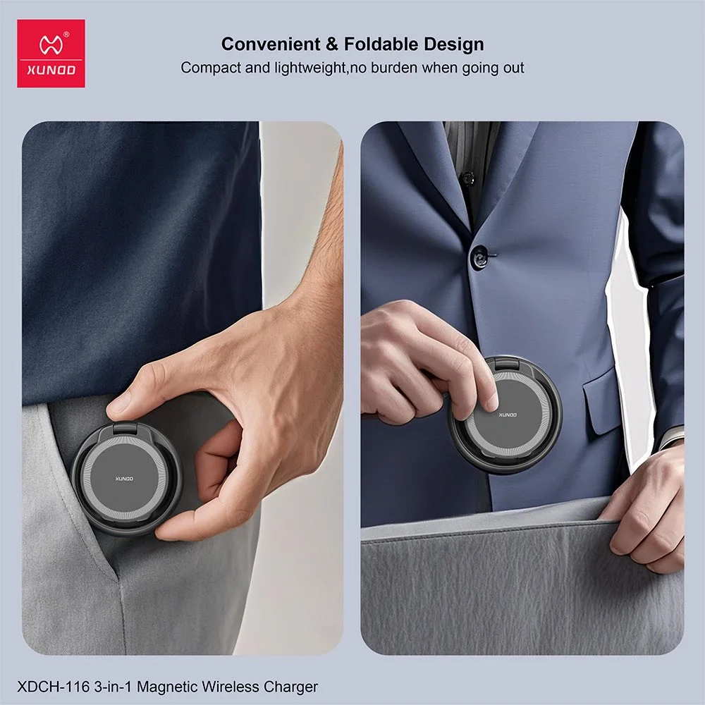 Xundd XDCH-116 Foldable & Rotatable 3in1 Wireless Charger