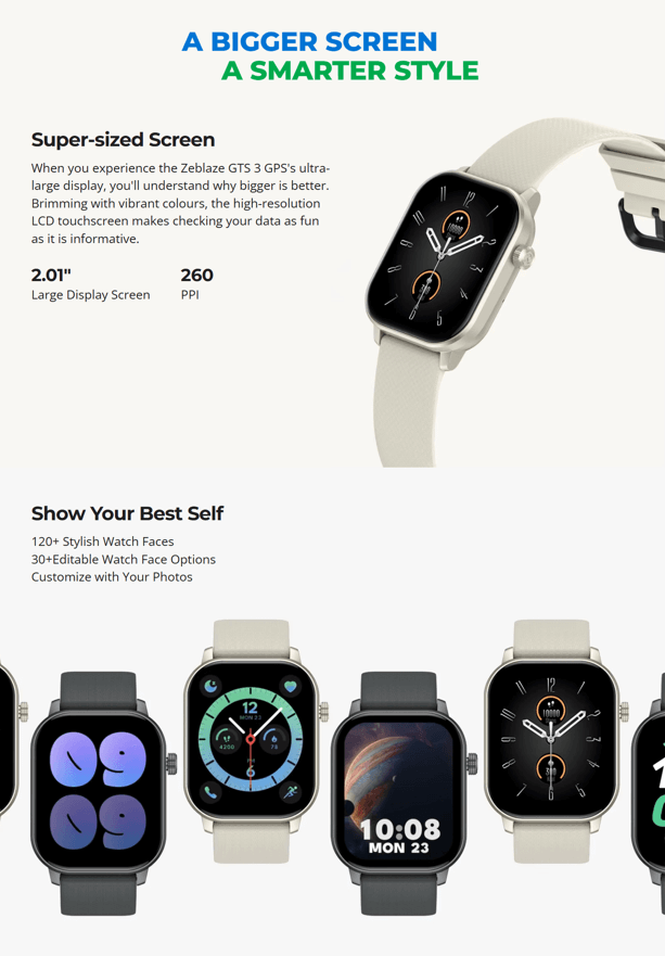 Zeblaze GTS 3 GPS Smart Watch