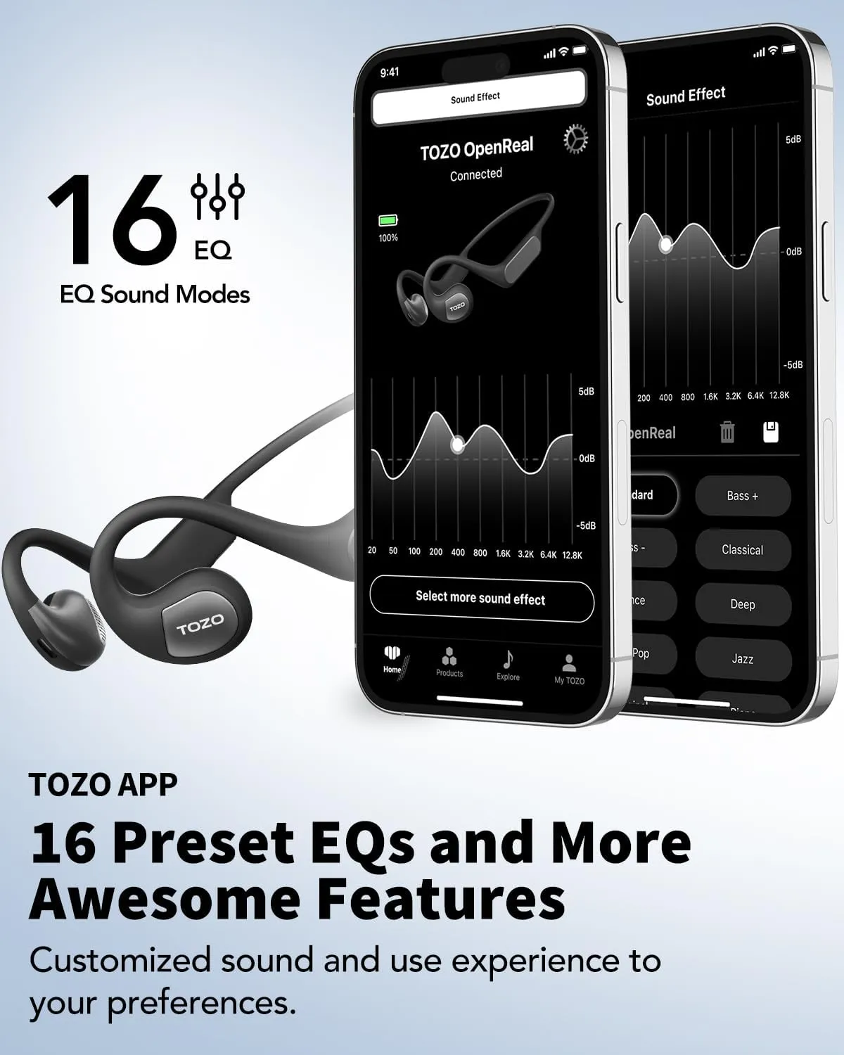 TOZO OpenReal Clear Sound with Powerful Bass