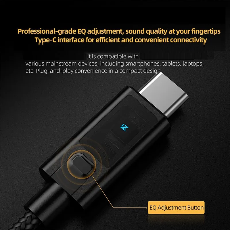 KZ AM02 Portable DAC Decoding Amplifier USB C to 3.5mm Audio Adapter