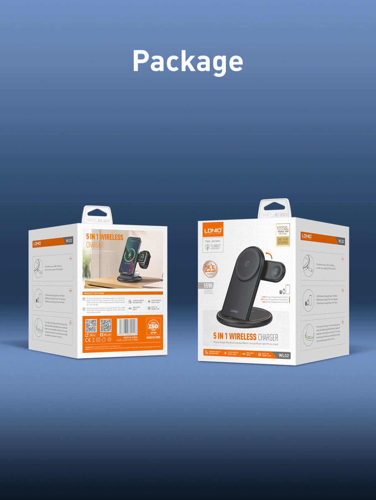 LDNIO WL02 5 IN 1 Desktop Wireless Charging Station