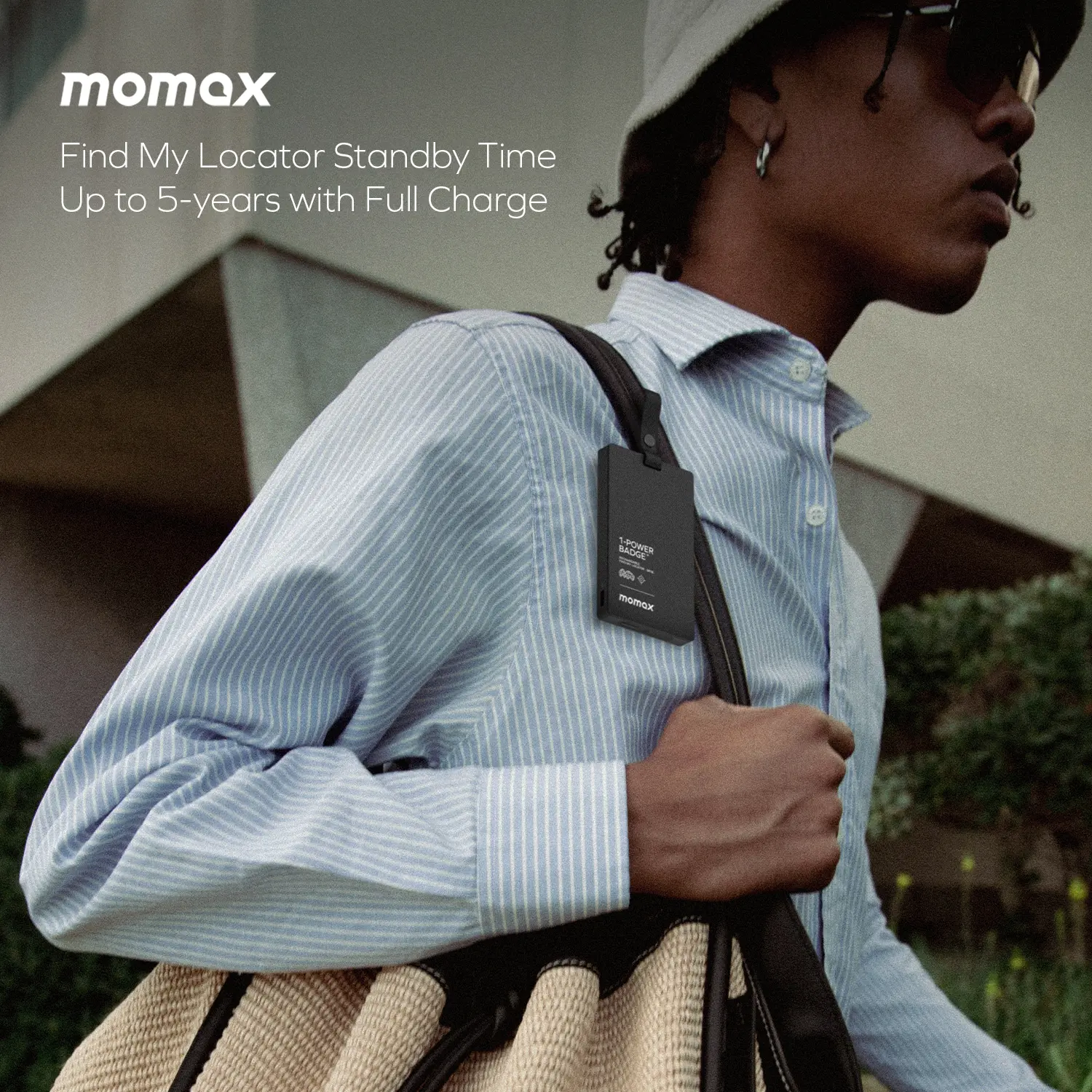 MOMAX 1-Power Badge+ 2500mAh Emergency Power Bank With Find My Locator
