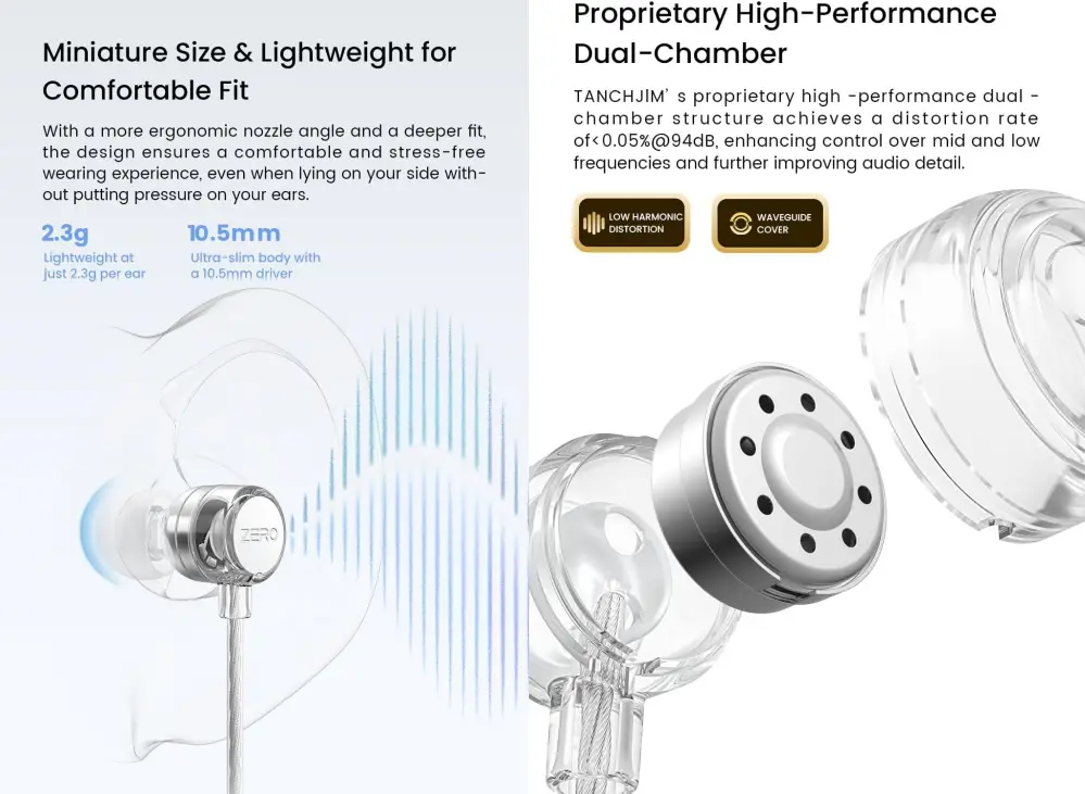 TANCHJIM Zero Ultima Type-C Mic HiFi Earphones