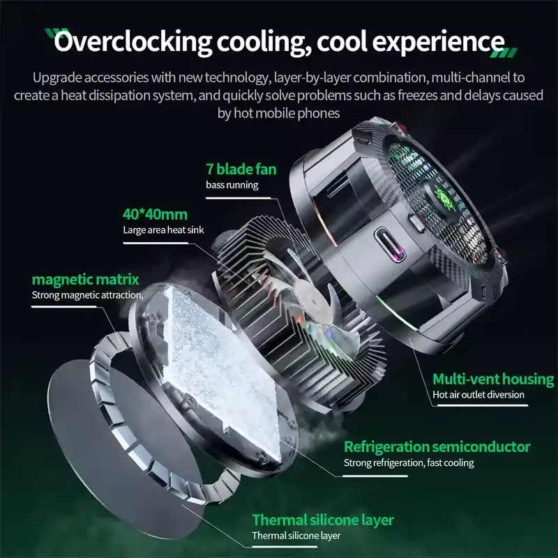 Plextone EX1 Pro RGB Magnetic Portable Mobile Phone Tablet ICE Cooler