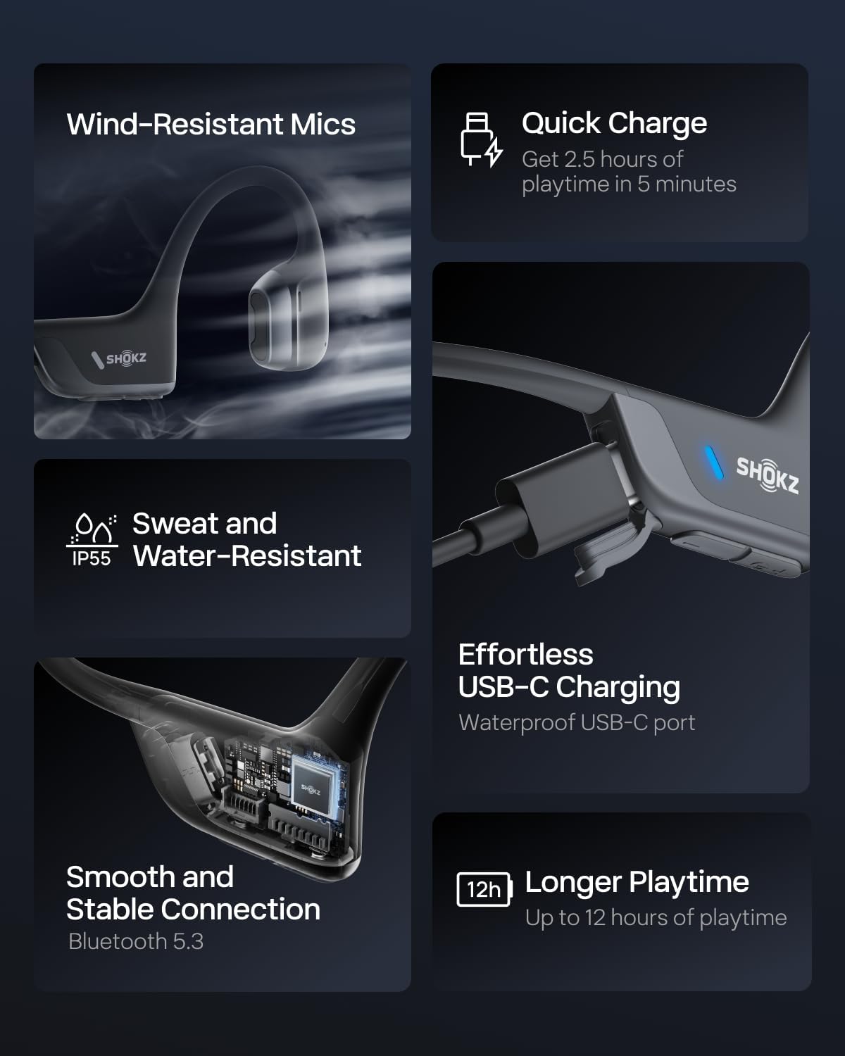 Shokz OpenRun Pro 2 Bone Conduction Sports Headphones