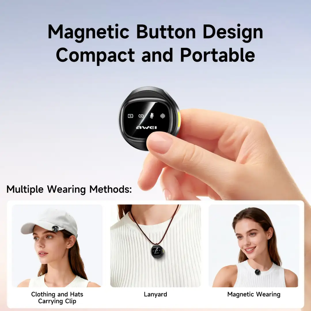 Awei MK3 Magnetic Lavalier Dual Wireless Microphone