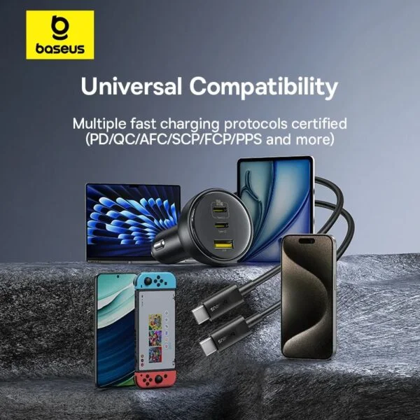 Baseus 152.5W Multi-Port Fast Charging Car Charger