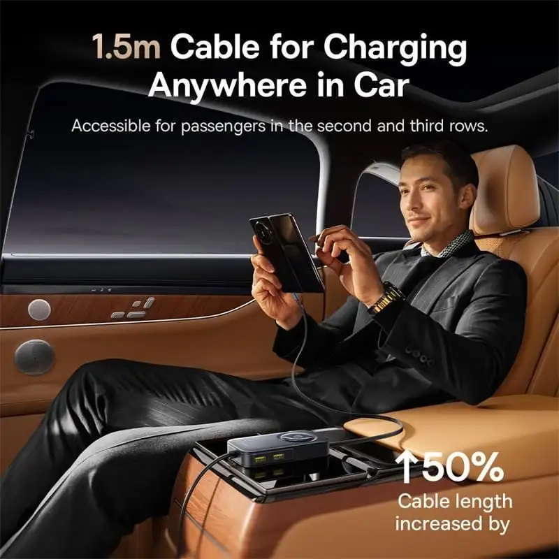 Baseus PrimeTrip VW1 105W Car Charger with 60W Retractable Cable