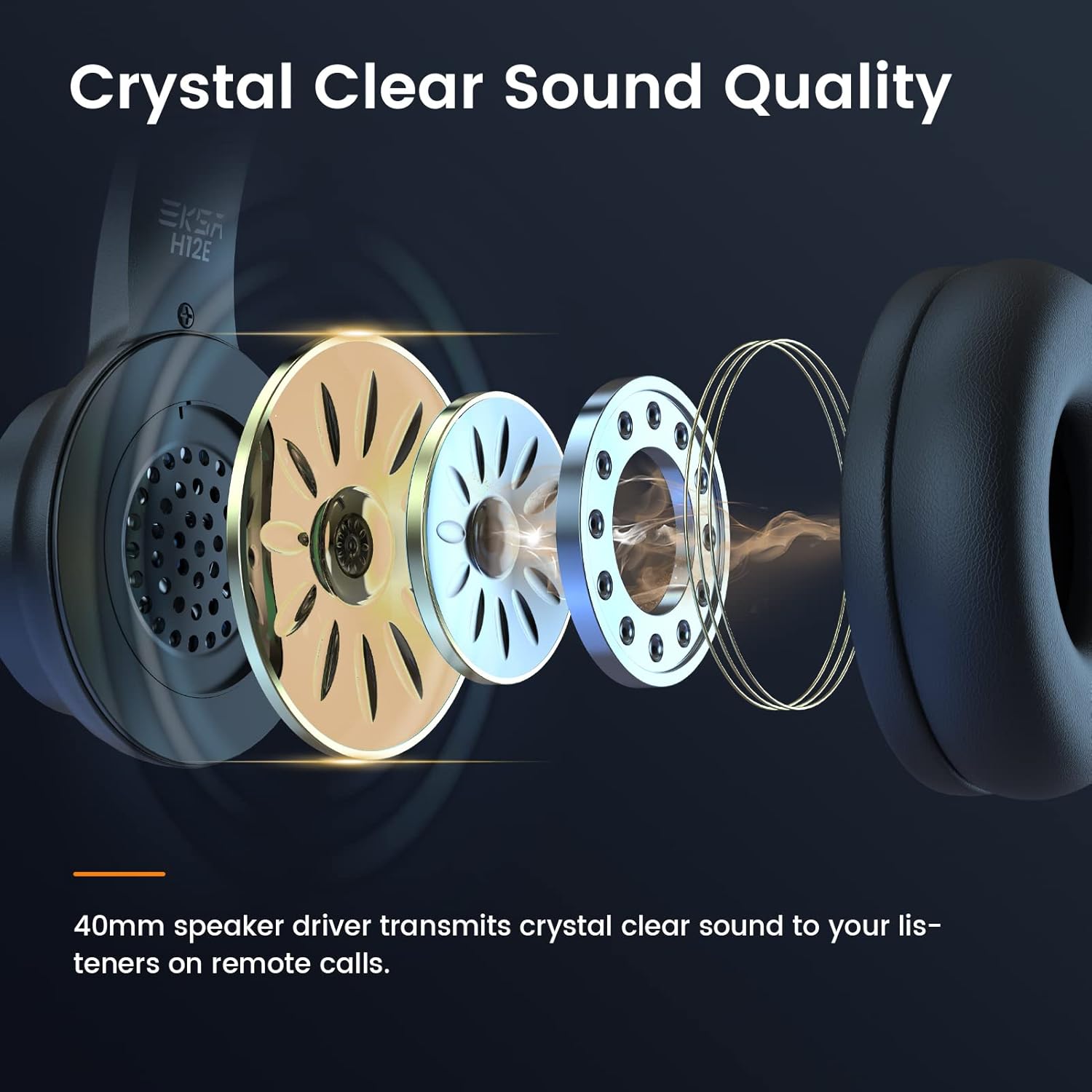 EKSA Telecom H12 Black Wired Over-Ear Professional Headphone