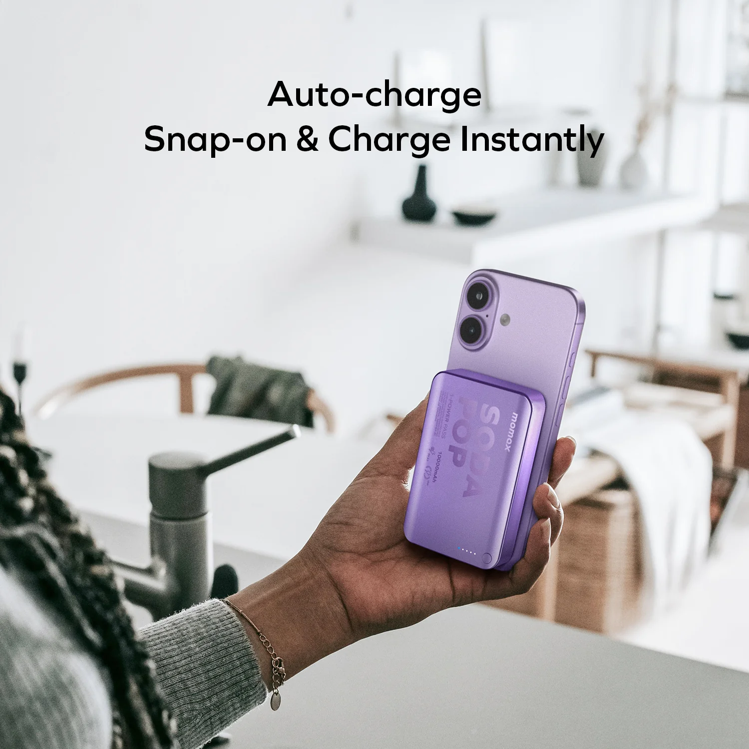 Momax 1-Power Pass 10000mAh Magnetic Wireless Battery Pack