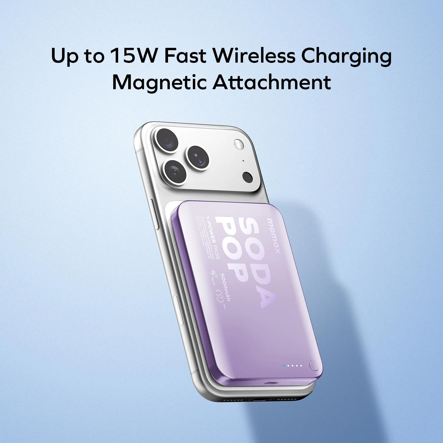 Momax 1-Power Pass 5000mAh Magnetic Wireless Charging Battery Pack