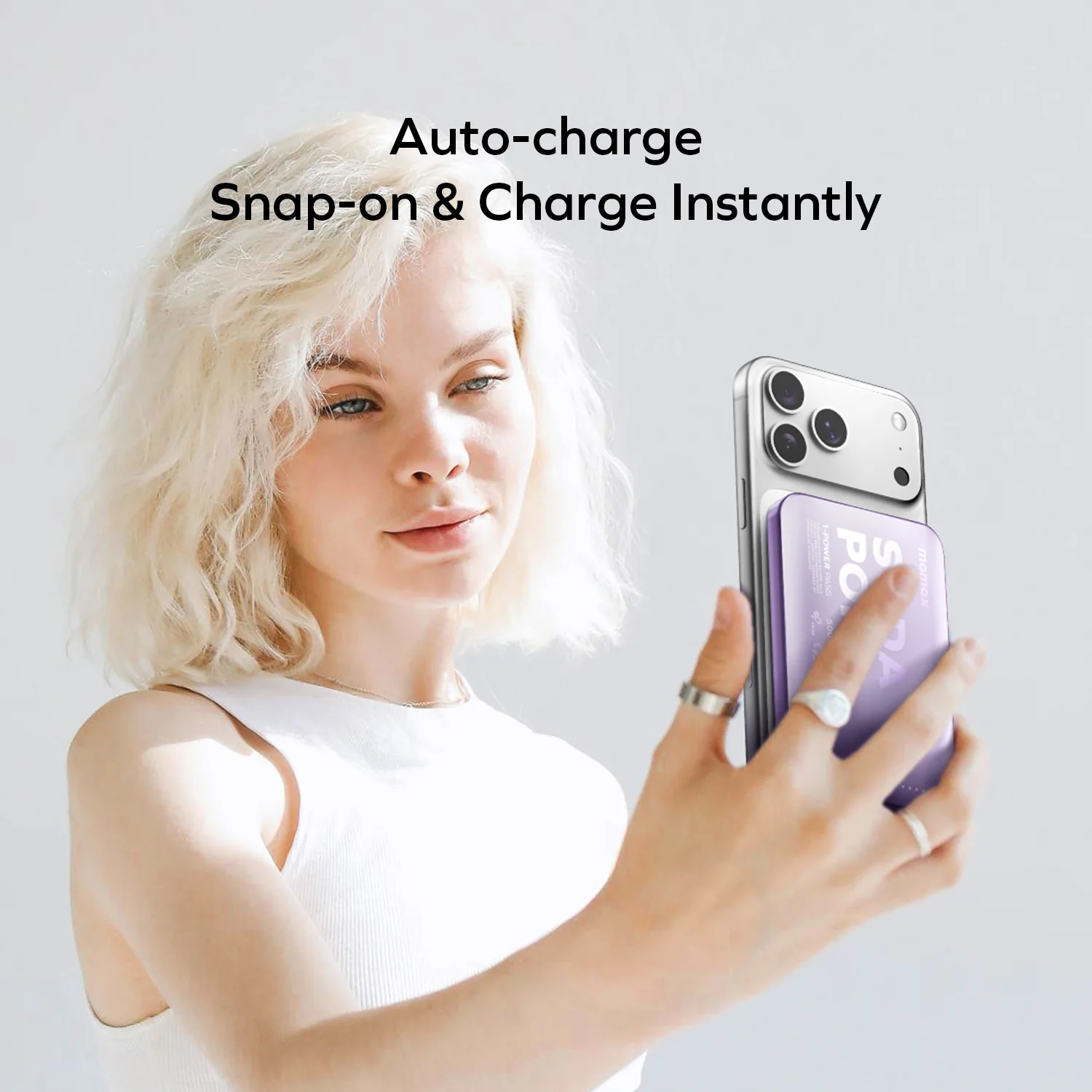 Momax 1-Power Pass 5000mAh Magnetic Wireless Charging Battery Pack