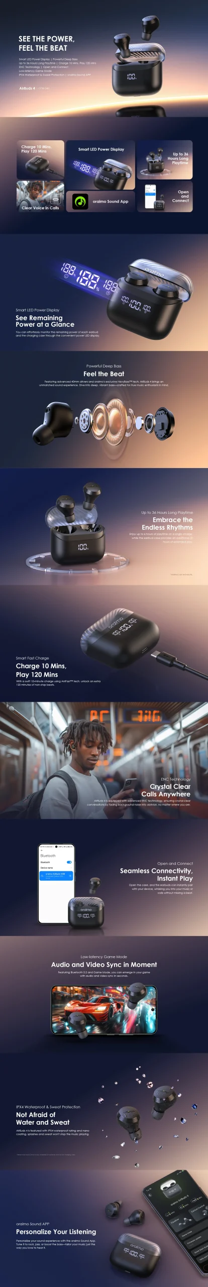 oraimo AirBuds 4 ENC True Wireless Earbuds