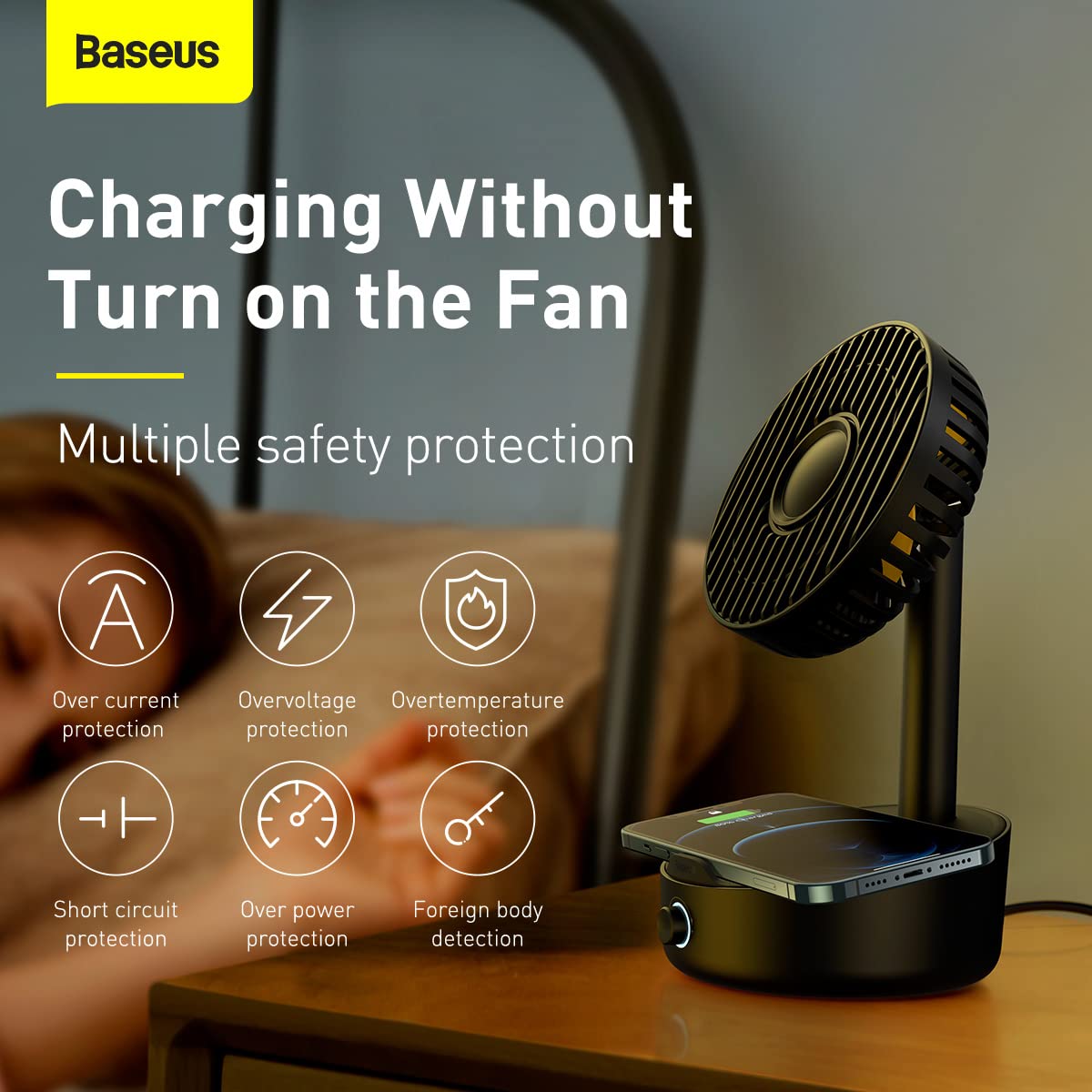 Baseus BS-W513 Hermit Desktop Wireless Charger with Oscillating Fan
