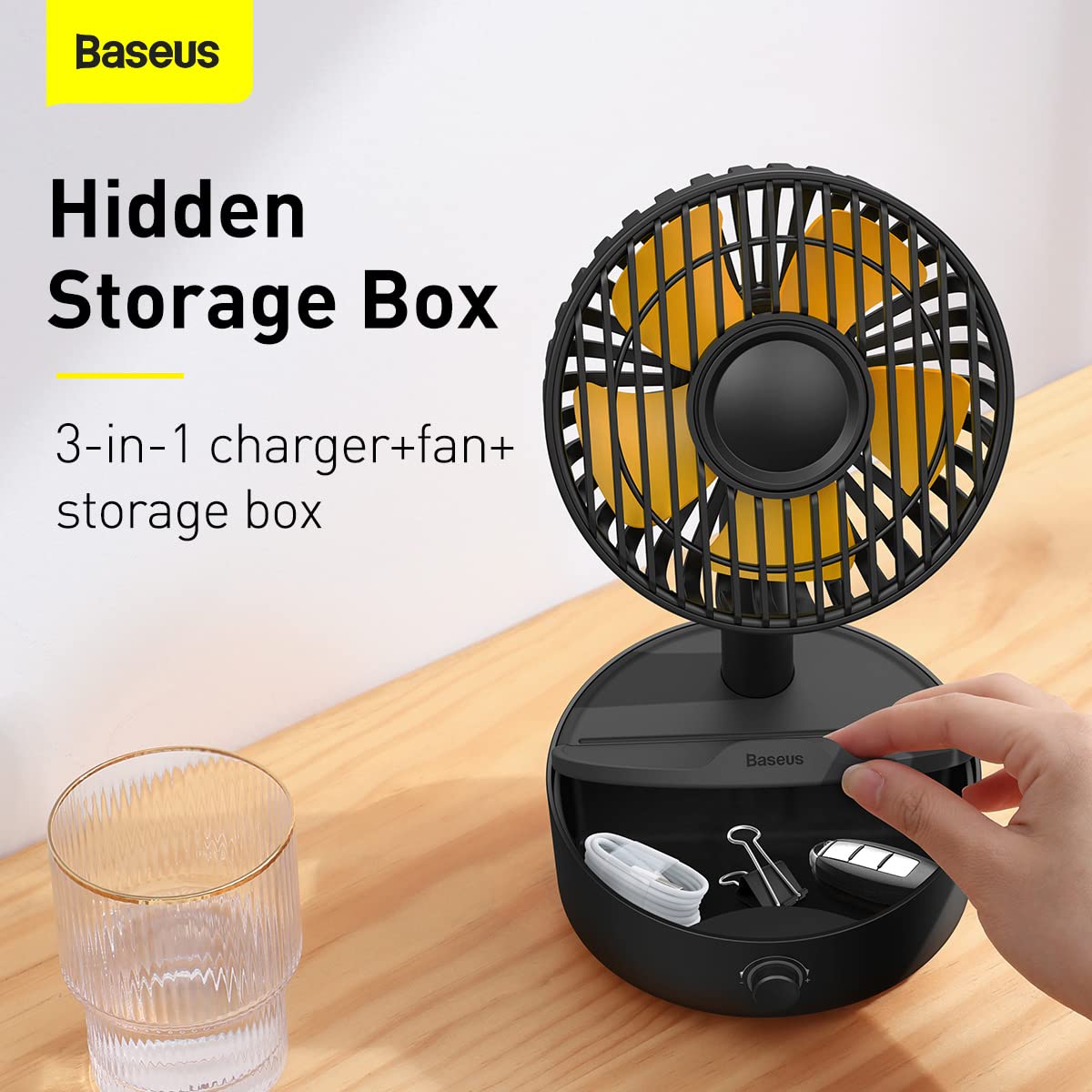 Baseus BS-W513 Hermit Desktop Wireless Charger with Oscillating Fan