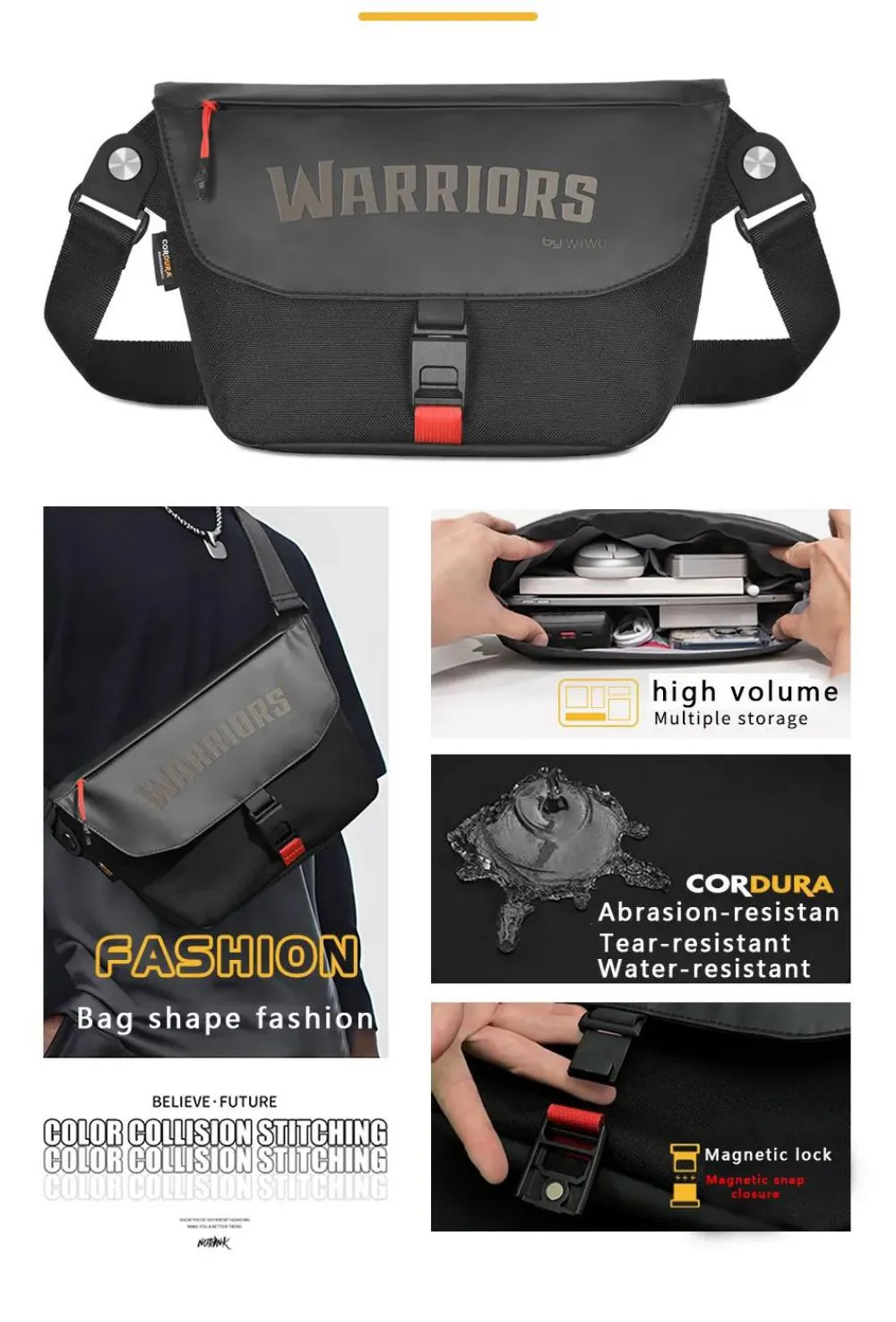 WiWU Space Exploration Series Message Bag X Cordura 1000D Nylon Crossbody Bag With Magnetic Buckle