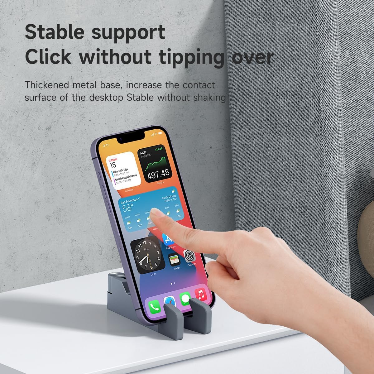 Hagibis Cell Phone Stand for Desk 4 in 1 Foldable Aluminum Portable Travel Phone Holder