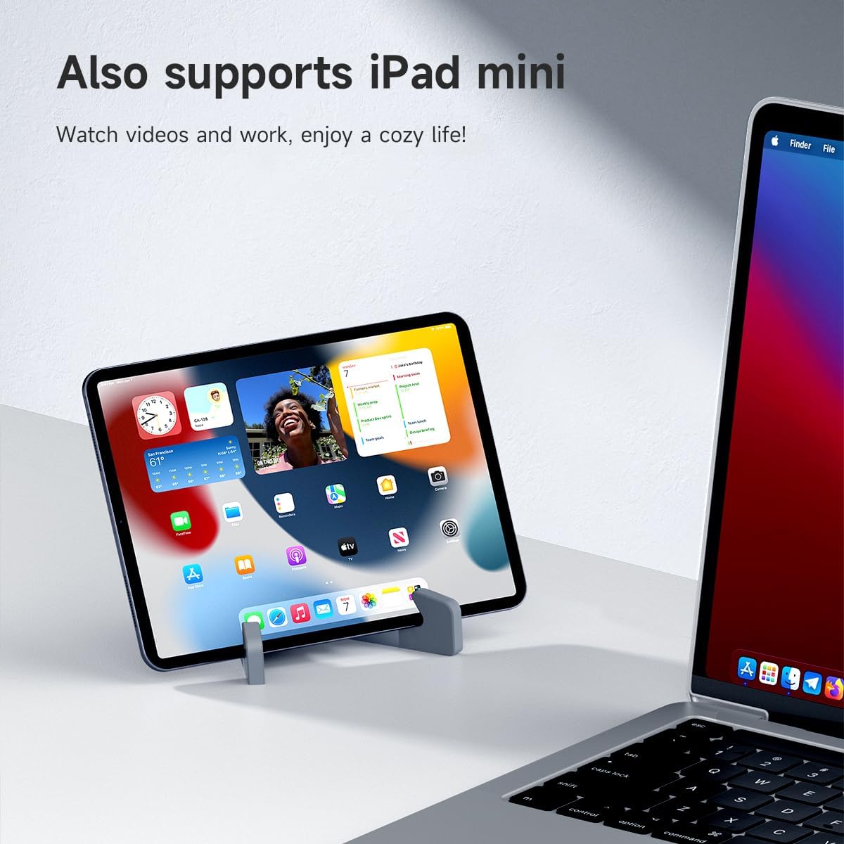 Hagibis Cell Phone Stand for Desk 4 in 1 Foldable Aluminum Portable Travel Phone Holder