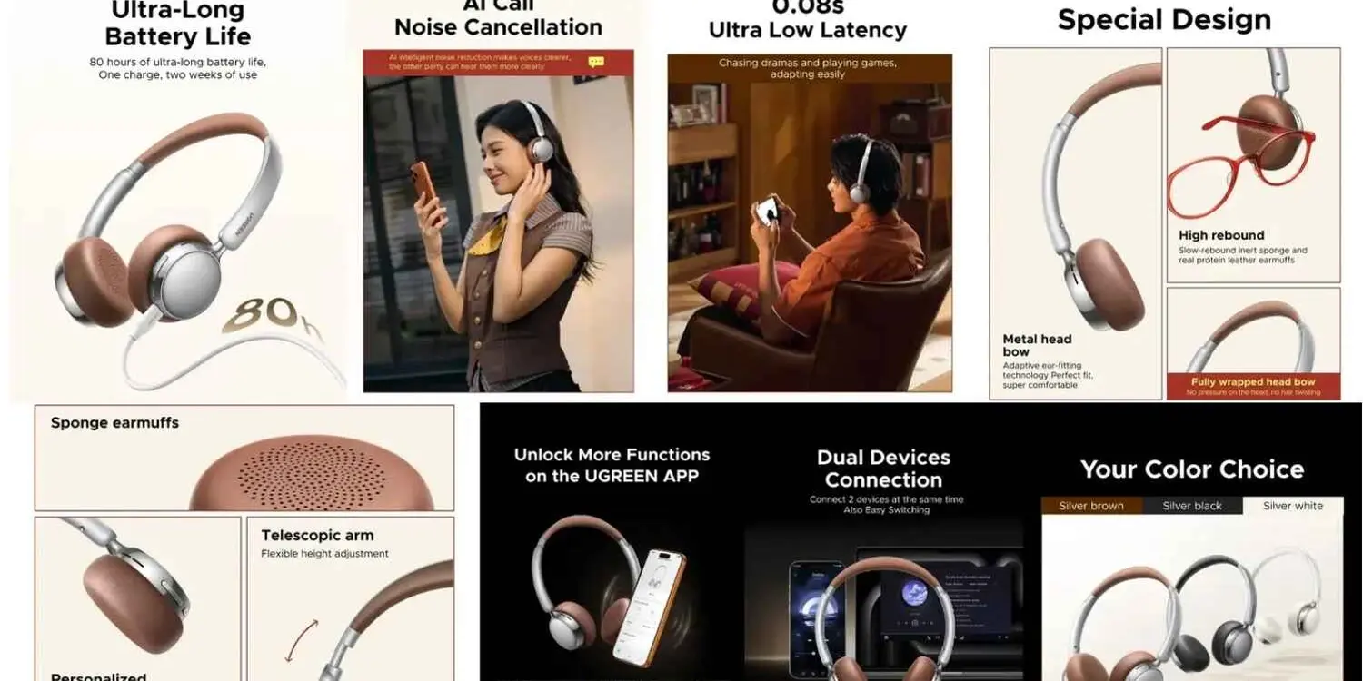 UGREEN Studio Plus HP207 Over-Ear ANC Wireless Headphones Price in BD