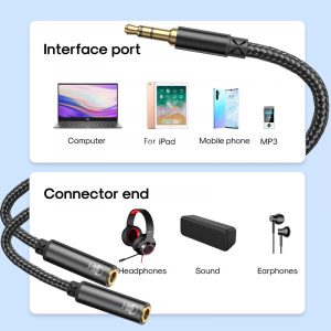 JOYROOM SY-A04 Earphone sharing cable Male to 2 female splitter audio cable