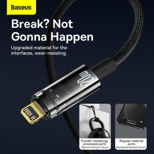 Baseus 20W Explorer Series Auto Power-Off Type-C to iPhone Fast Charging Data Cable