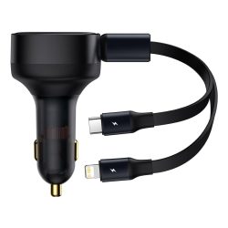 Baseus Enjoyment Retractable 2-in-1 30W Car Charger