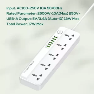 LDNIO SC5614 Power Strip 5 AC Outlets and 6 USB Charging Ports