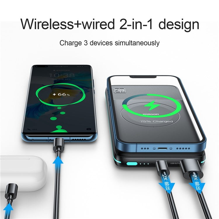 JOYROOM JR-W040 PD 20W Magnetic Wireless Power Bank 10000mAh