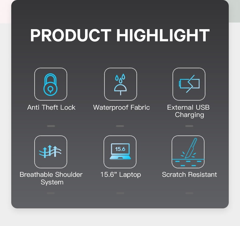 Bange 22188 Premium Quality Anti Theft Backpack