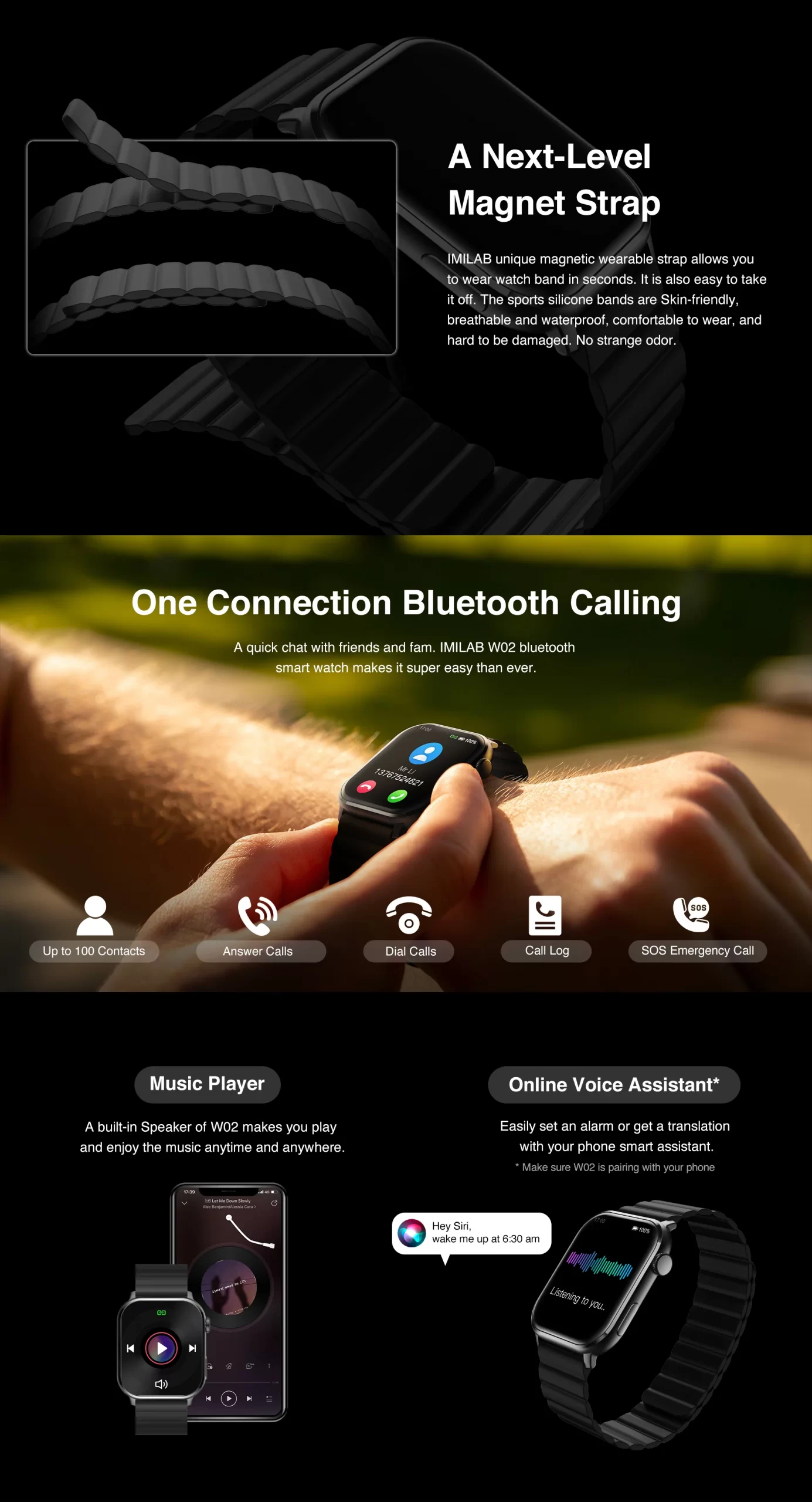 IMILAB W02 Bluetooth Calling Smart Watch