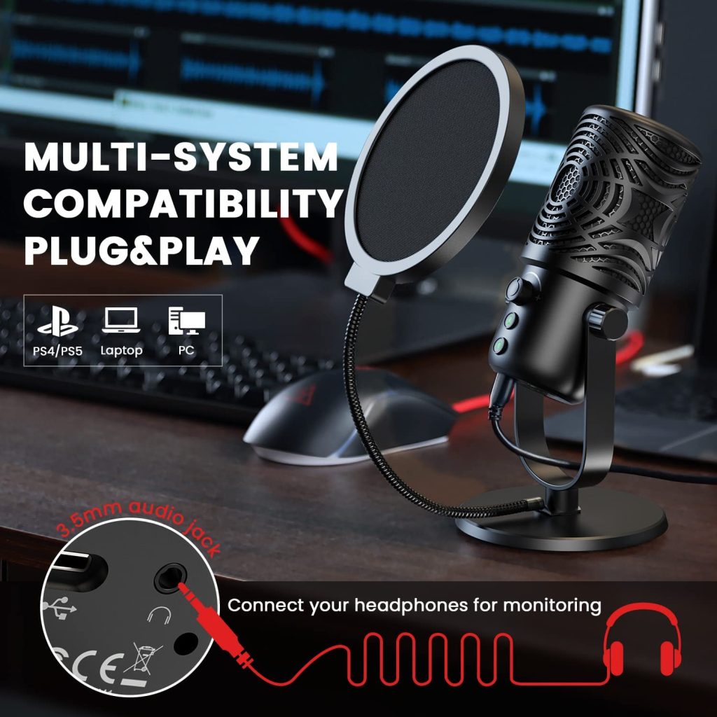 Oneodio FM1 USB Condenser Professional Studio Microphone With Pop Filter