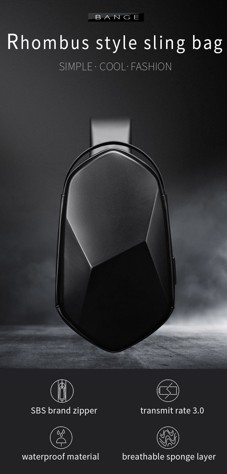 Bange 7213 Anti Theft Sling Bag