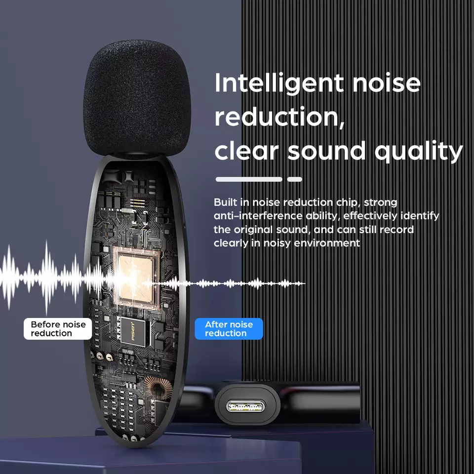 OneOdio AC001 Type-C Wireless 2.4G Low Latency Lavalier Microphone