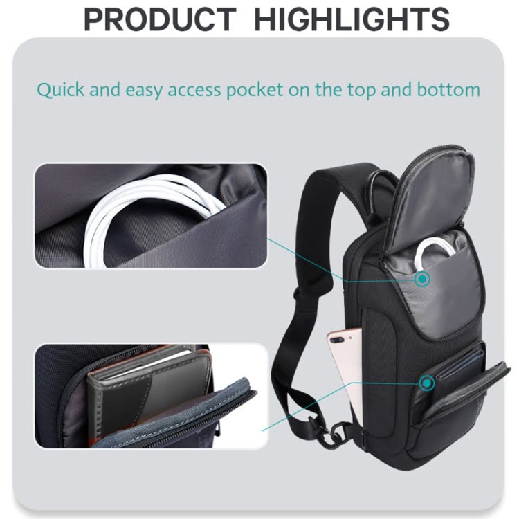 Bange BG-7565 Oxford Cloth Waterproof Anti-theft Crossbody Chest Bag