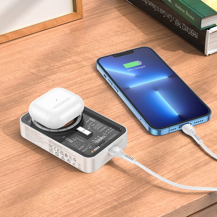 Hoco Q10A 10000mAh PD 20W Transparent Magnetic Wireless Power Bank