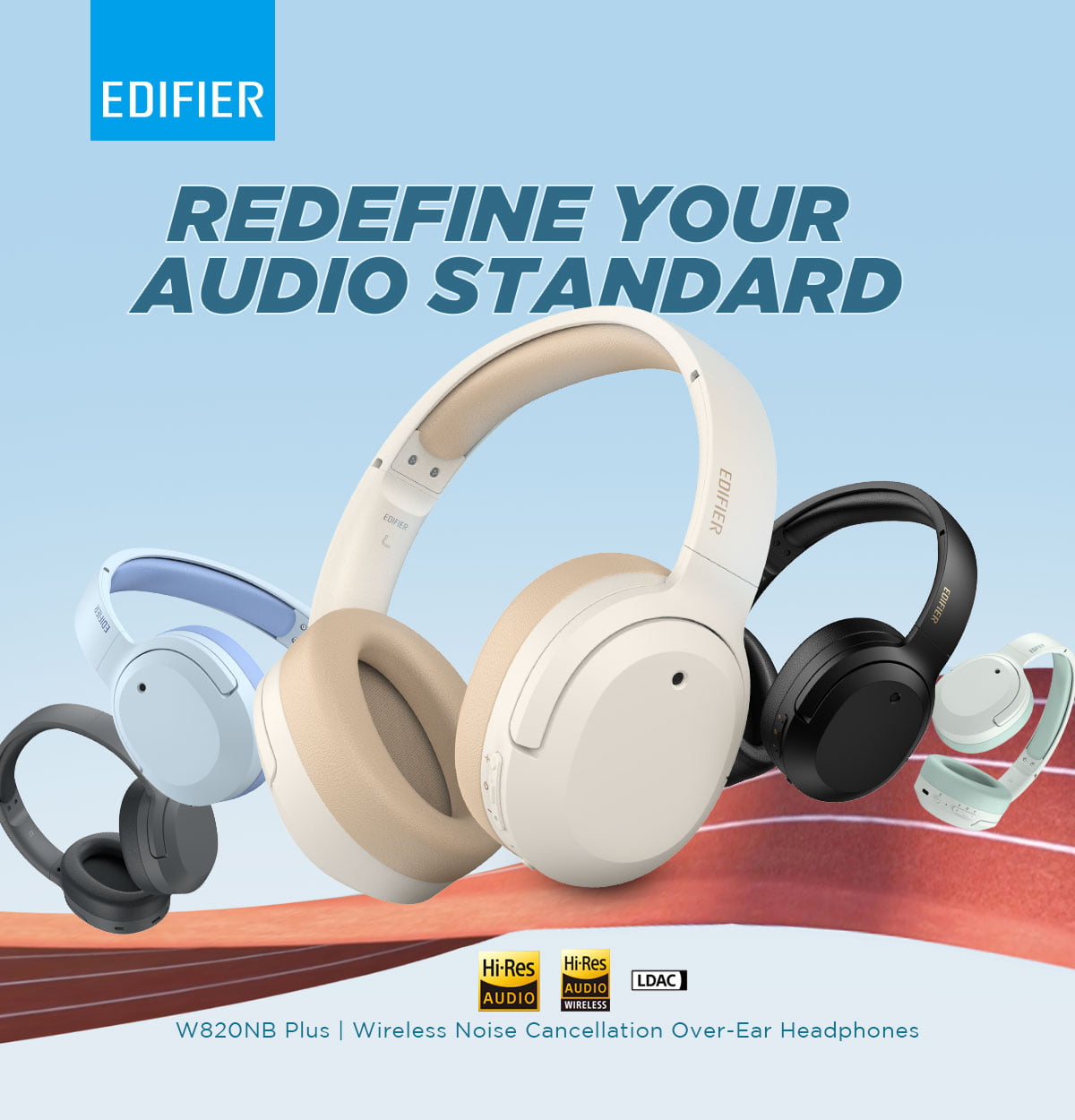 Edifier W820NB Plus ANC Headphone LDAC Hi-Res Audio