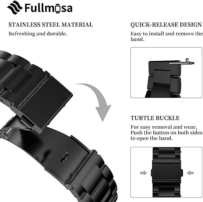 Stainless Steel 22mm Watch Strap